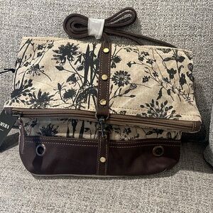 Tazzie Floral Canvas and accent small and Crossbody bag